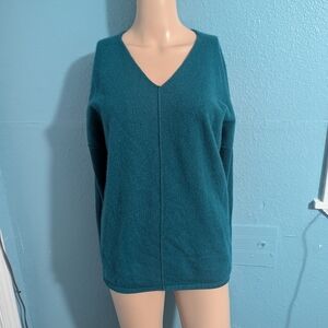 Sold Teal V-Neck Women's Sweater